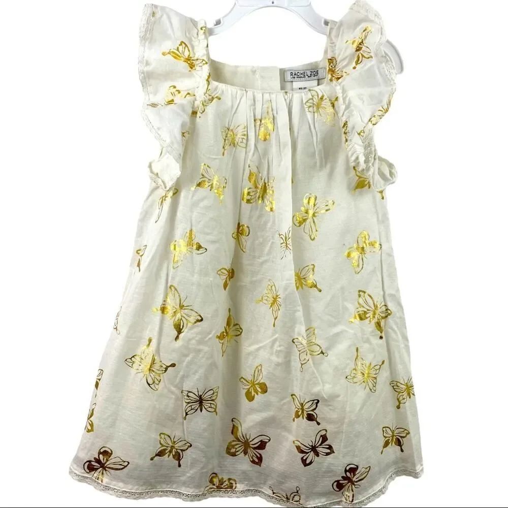 Rachel Zoe Butterly Dress Matching Head Band Size 3T